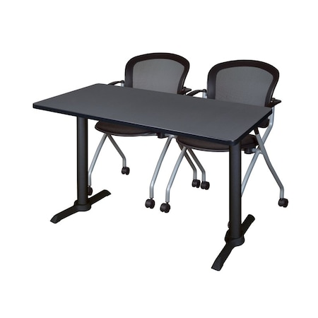 Cain Rectangle Tables > Training Tables > Cain Training Table & Chair Sets, 48 W, 24 L, 29 H, Grey MTRCT4824GY23BK